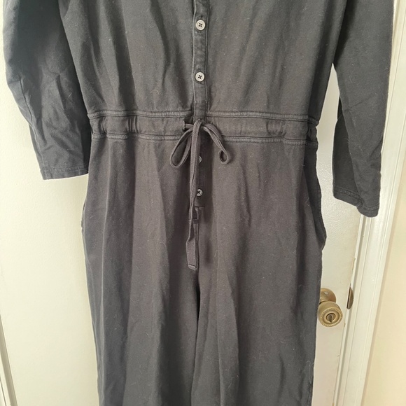 Aerie Fleece Wide Leg Button Down Jumpsuit - Picture 3 of 12